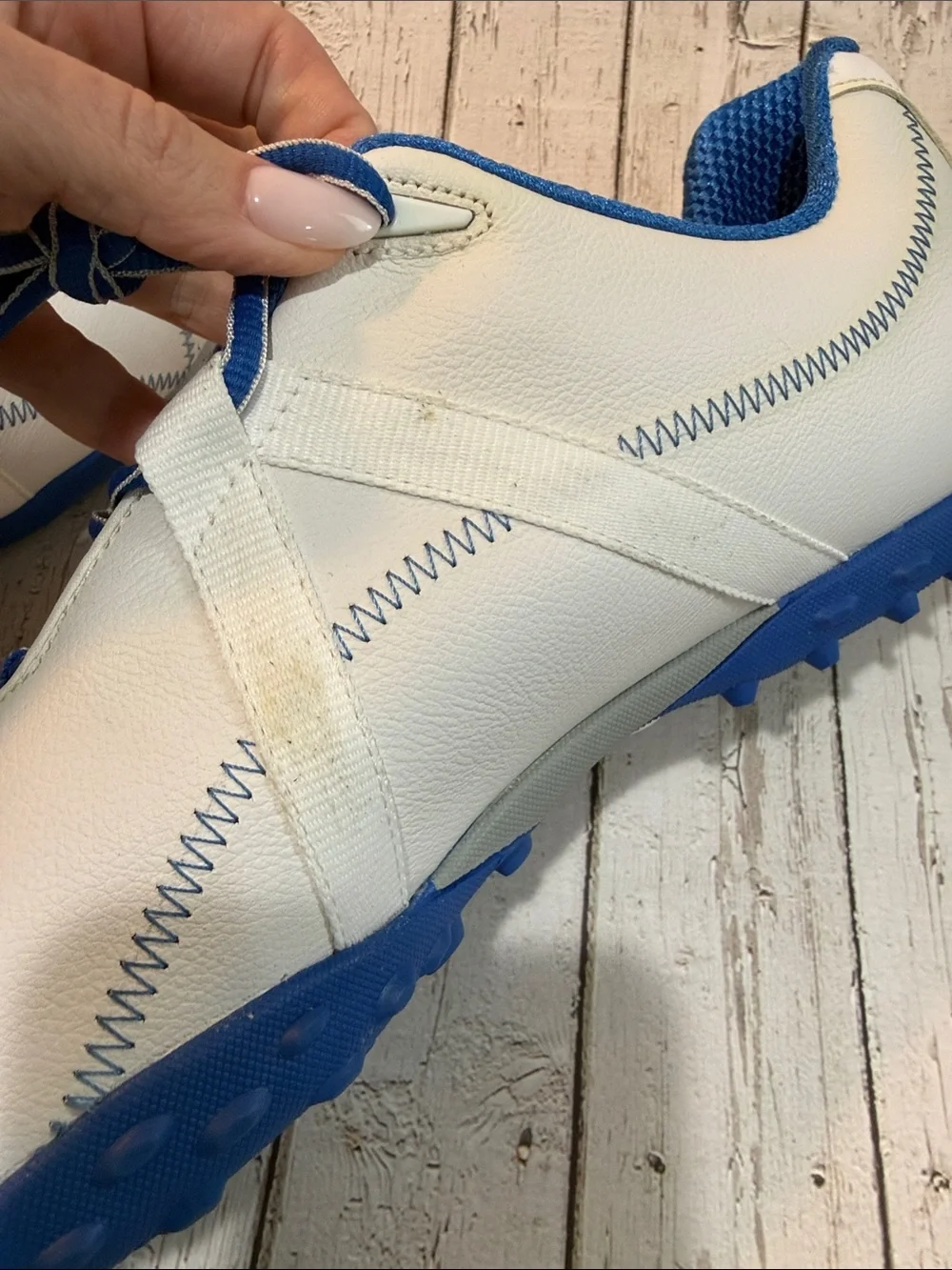 FootJoy White and Blue Men’s Athletic Golf Shoe Sz 15